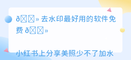 去水印最好用的软件免费