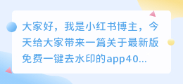 免费一键去水印的app40版本