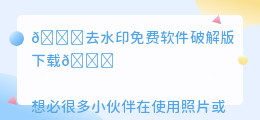 去水印免费软件破解版下载
