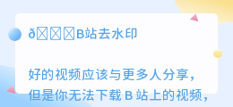 b站去水印