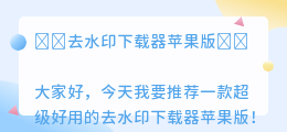 去水印下载器苹果版