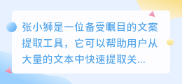 张小狮文案提取