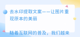 去水印提取文案