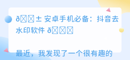 安卓手机斗喑去水印软件