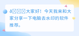 电脑去水印用什么软件