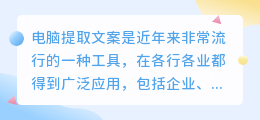 电脑提取文案