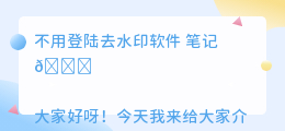 不用登陆去水印软件