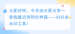 抖抖去水印工具