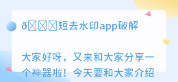 短去水印app破解