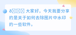 电脑有什么去水印的软件可以用