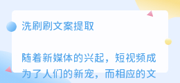 洗刷刷文案提取