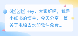 电脑去水印软件免费版