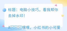 电脑什么软件可以去水印