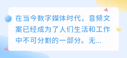 提取本地音频文案