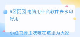 电脑用什么软件去水印好用