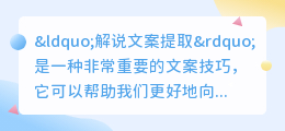 解说文案提取