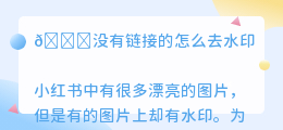 没有链接的怎么去水印