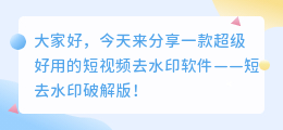短去水印破解版