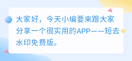 短去水印免费版