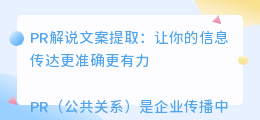 pr解说文案提取