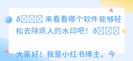 免费去水印哪个软件好用点