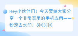 秒速去水印app下载