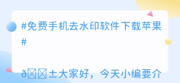 免费手机去水印软件下载苹果