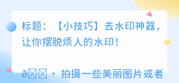 去水印 破解