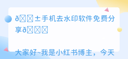 去水印的手机软件免费