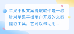 苹果平板文案提取软件