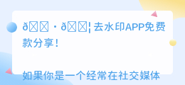 去水印APP免费款