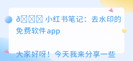去水印的免费软件app