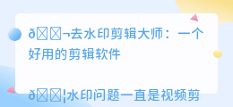 去水印剪辑大师
