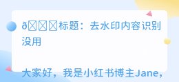 去水印内容识别没用