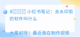 去水印剪的软件叫什么