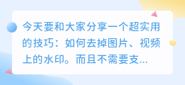 去水印免会员