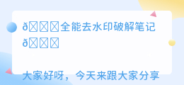 全能去水印破解