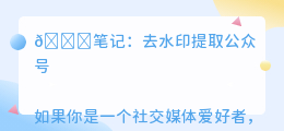 去水印提取公众号