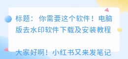 去水印软件电脑版下载安装