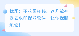 去水印提取软件