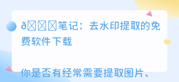 去水印提取的免费软件下载