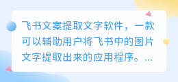 飞书文案提取文字软件