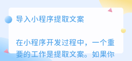 导入小程序提取文案