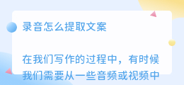 录音怎么提取文案