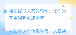 相册提取文案的软件