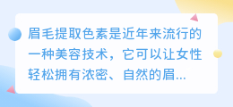 眉毛提取色素文案