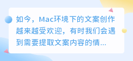 mac提取文案的软件