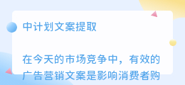 中计划文案提取