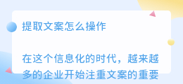 提取文案怎么操作