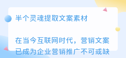 半个灵魂提取文案素材